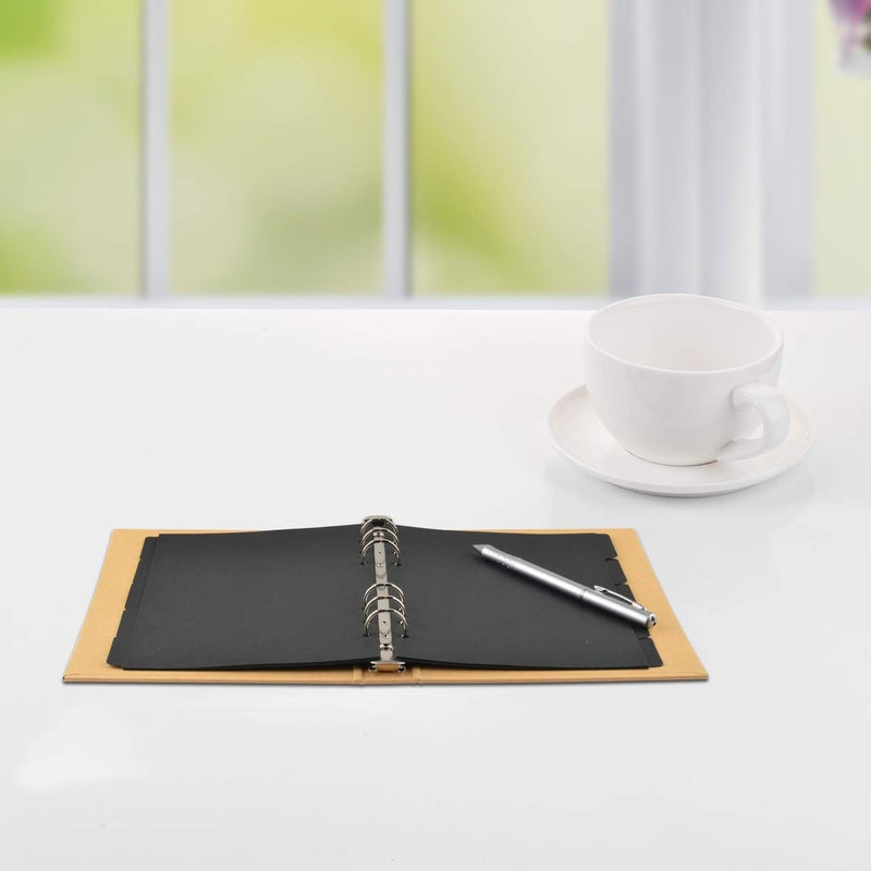 Bluecell World Bluecell 3 Sets Black Color Paper Divider Index Page Tab Cards for 6-Holes Ring Binders Notebooks Travel Diary Journal Planner (A5 Black) - Image 4